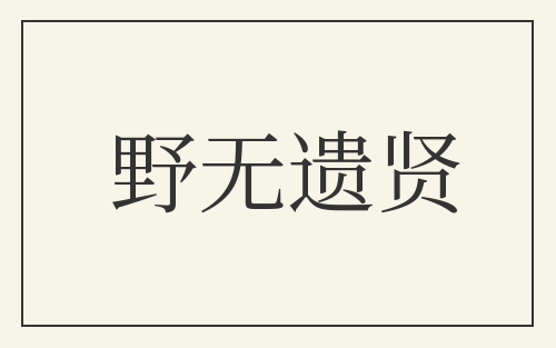 野无遗贤