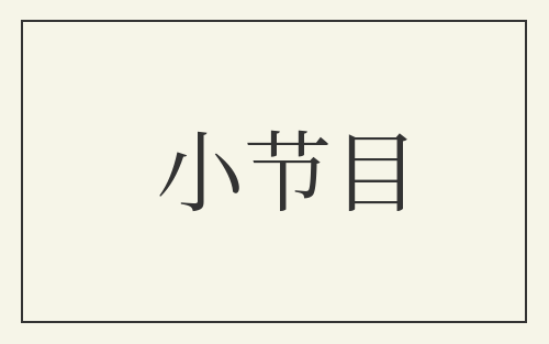 小节目