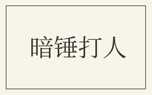 暗锤打人