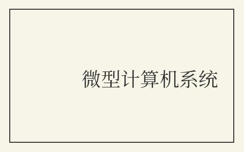 微型计算机系统