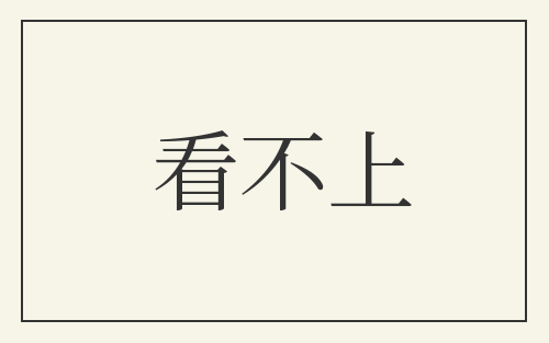 看不上